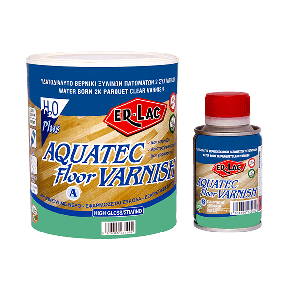 Οικολογικό Βερνίκι Πατωμάτων Νερού Aquatec Floor Varnish Gloss 2.5L Erlac
